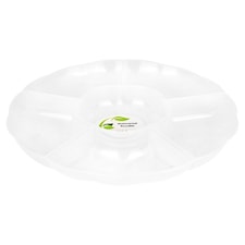 Swantex Clear Plastic Chip & Dip Platter 30.5Cm Polypropylene