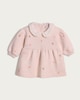 image 1 of F&F Baby Cotton Rich Floral Embroidered Peter Pan Collar Dress in Cream