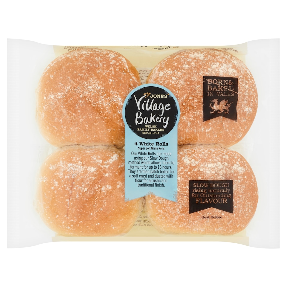 Jones Village Bakery Super Soft White Rolls 4 Pack