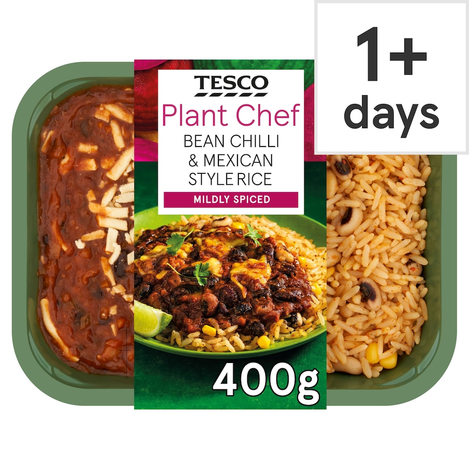 Tesco Plant Chef Bean Chilli & Mexican Style Rice 400g