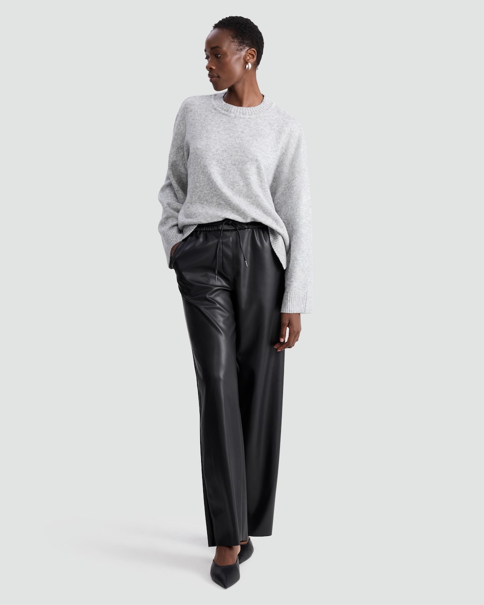 image 1 of F&F Knitted Slouchy Jumper with Wool in Grey