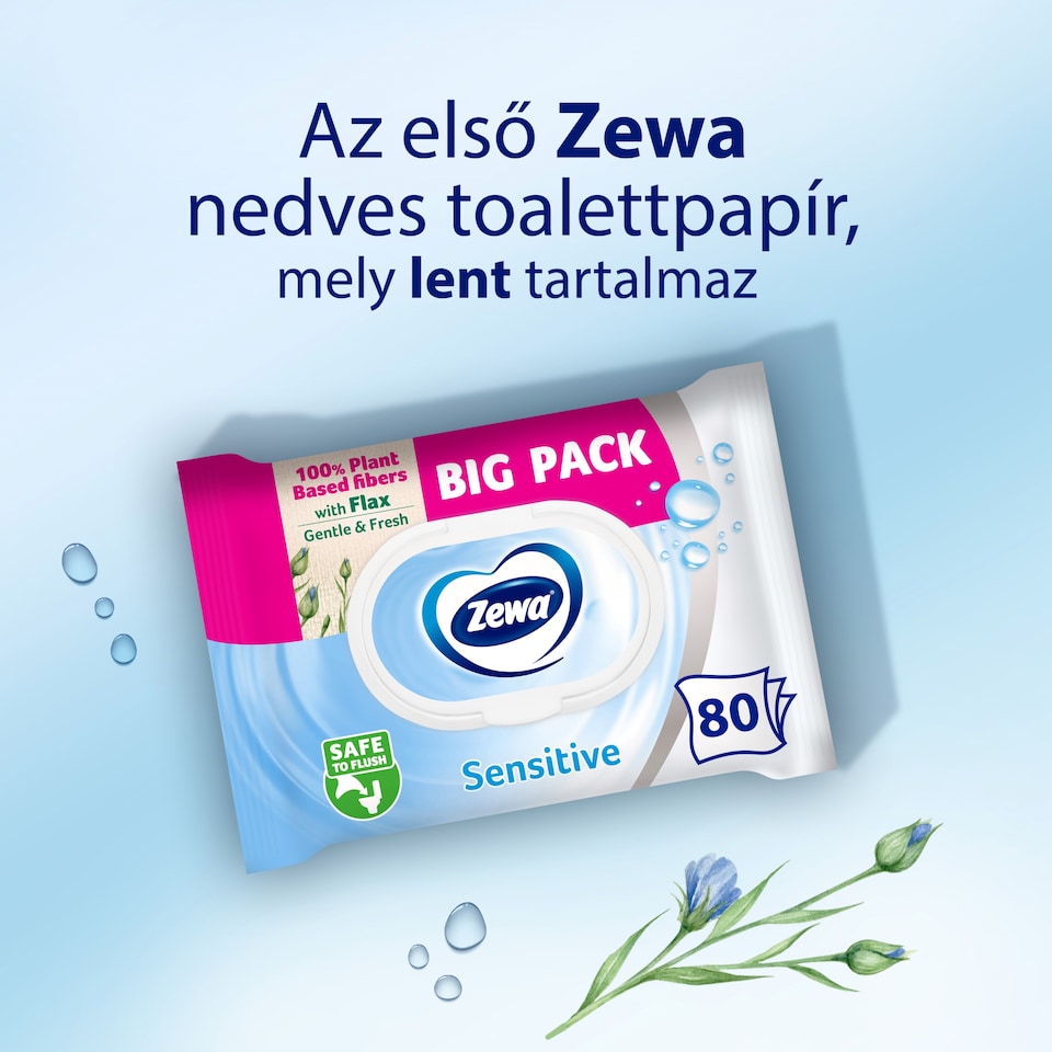 Zewa Sensitive Bigpack nedves toalettpapír 80 db  1. kép