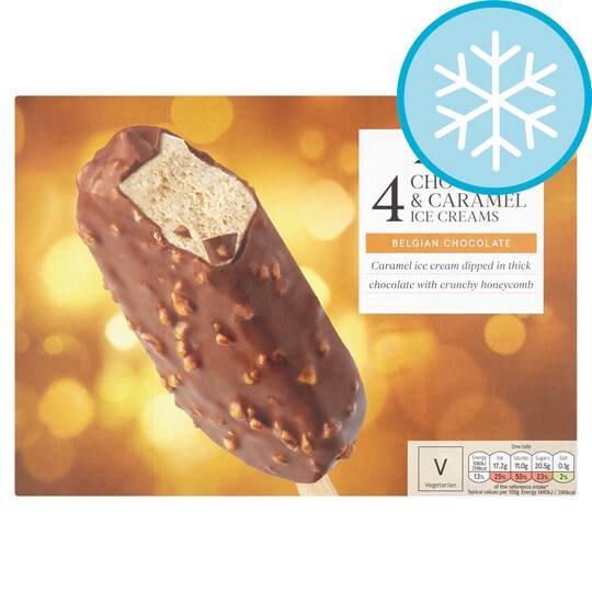 Tesco 4 Chocolate And Caramel Ice Creams 440Ml Tesco Groceries