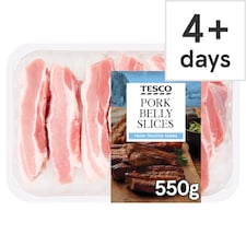 Tesco British Pork Belly Slices 550g