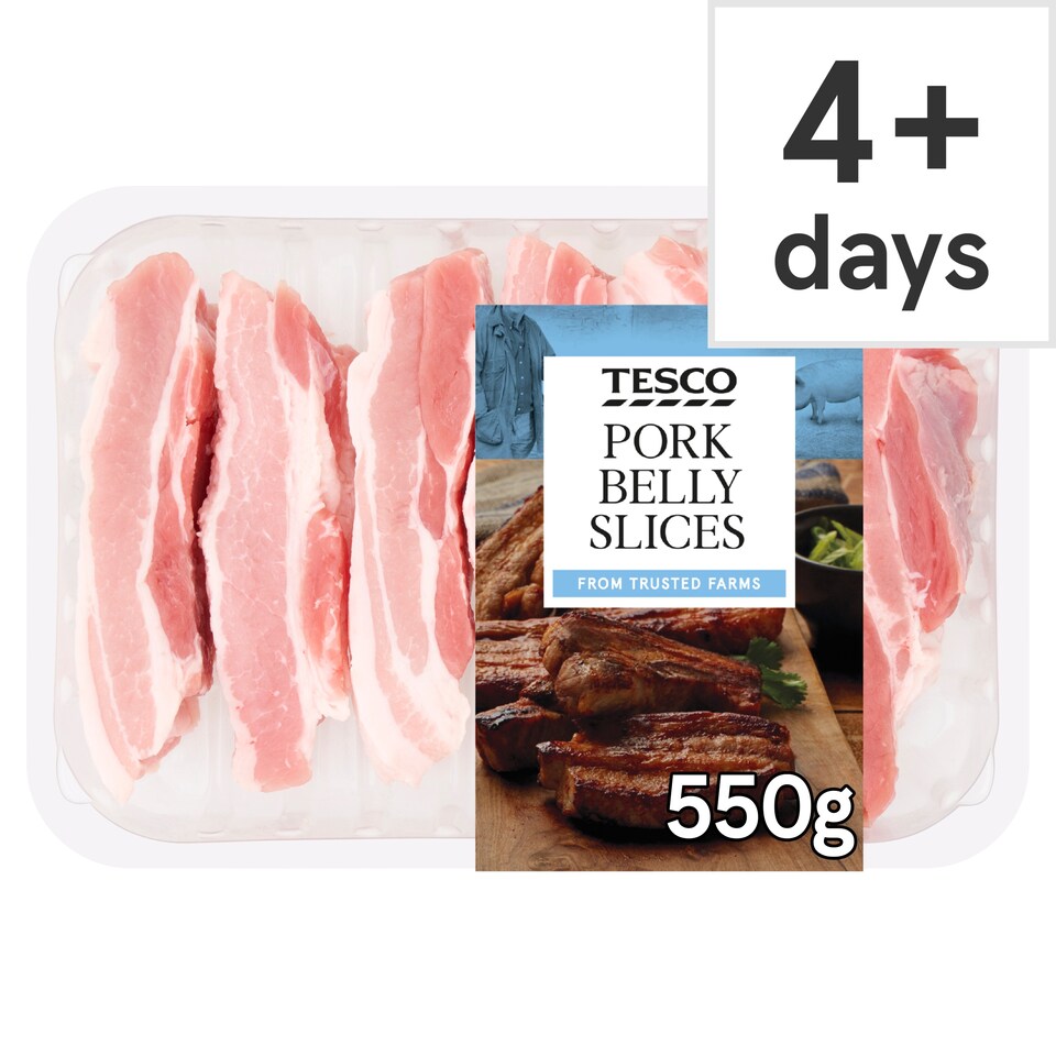 Tesco British Pork Belly Slices 550g