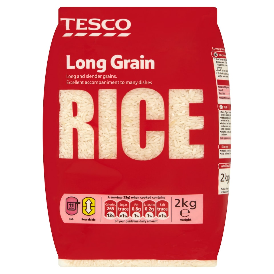 Tesco Long Grain Rice 2Kg