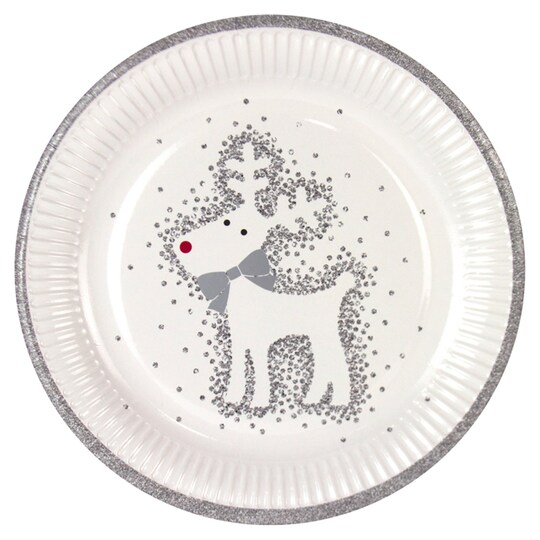 Tesco Christmas Flitter Reindeer Plate Tesco Groceries