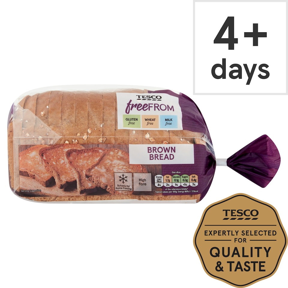Tesco Free From Brown Sliced Bread 550g