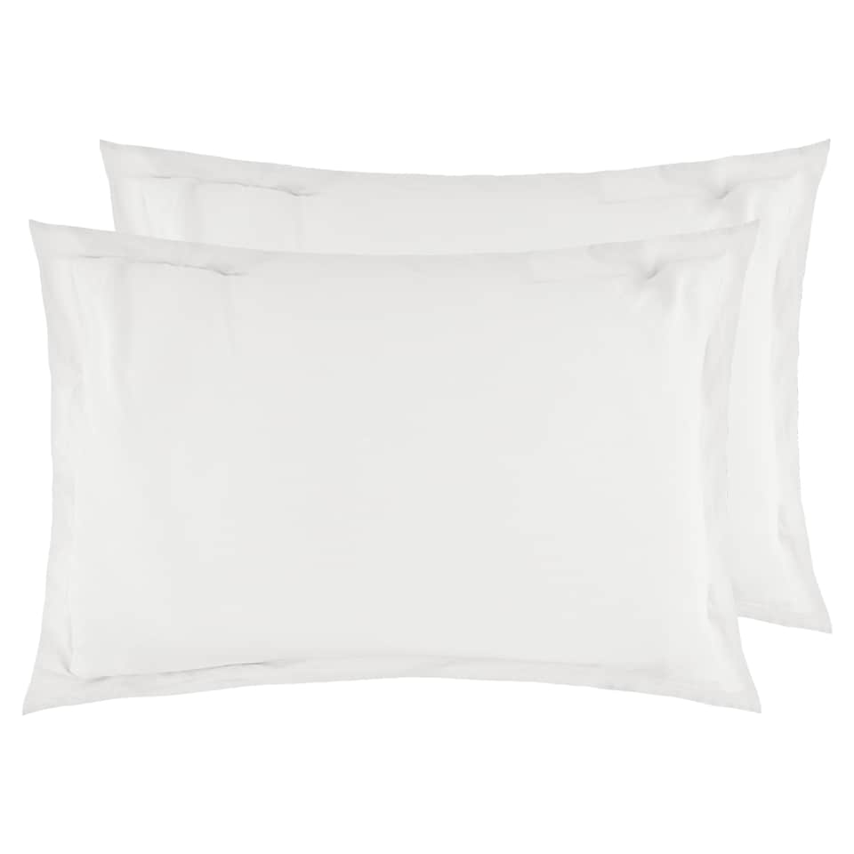F&F Home White Washed Cotton Oxford Pillowcase Pair