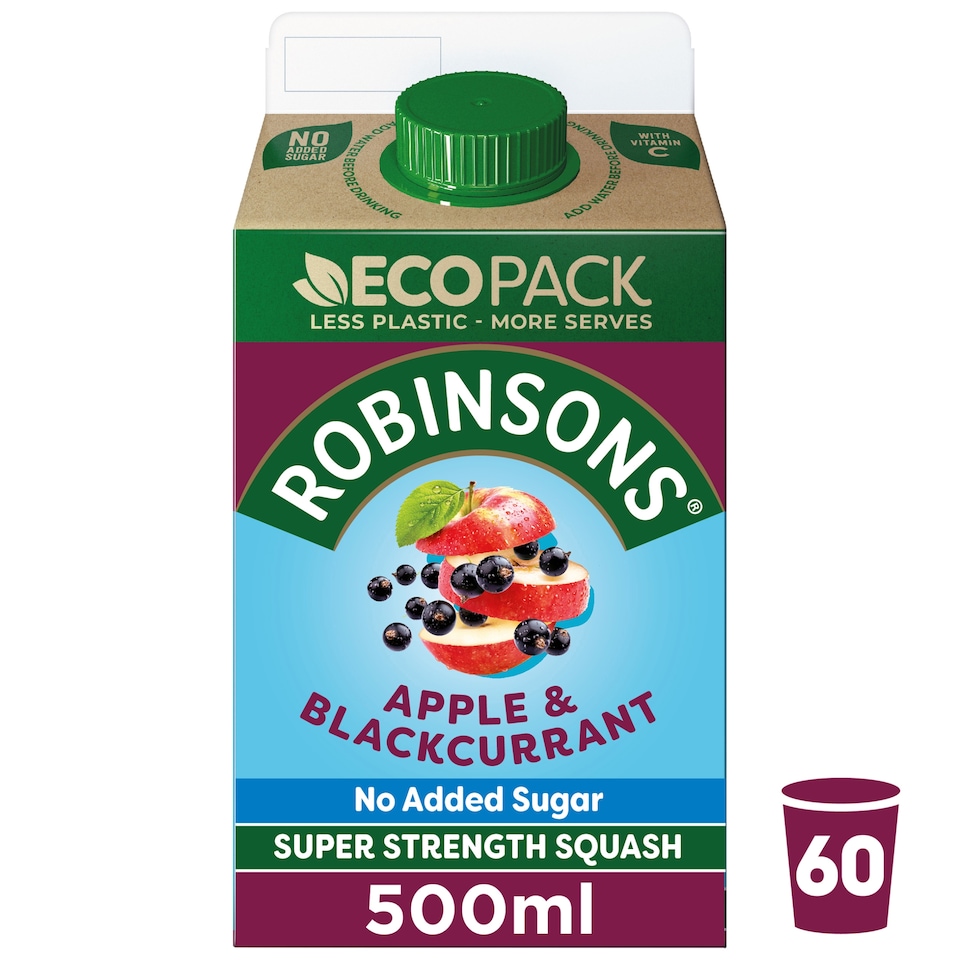 image 1 of Robinsons Super Strength Apple & Blackcurrant Squash 500Ml