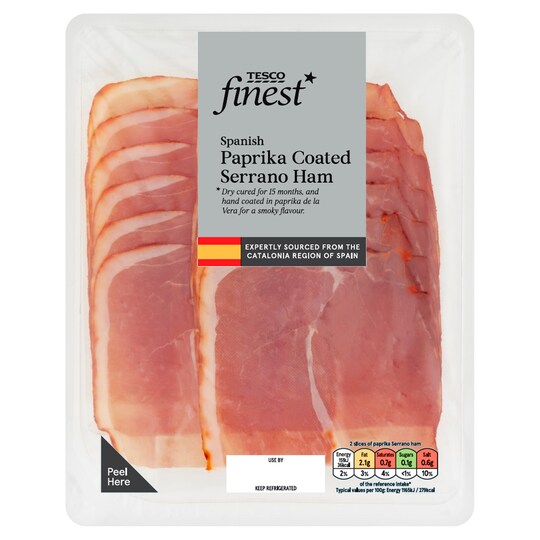 Tesco Finest Spanish Paprika Serrano Ham 80G Tesco Groceries