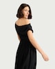 image 3 of F&F Draped Midi Dress in Black