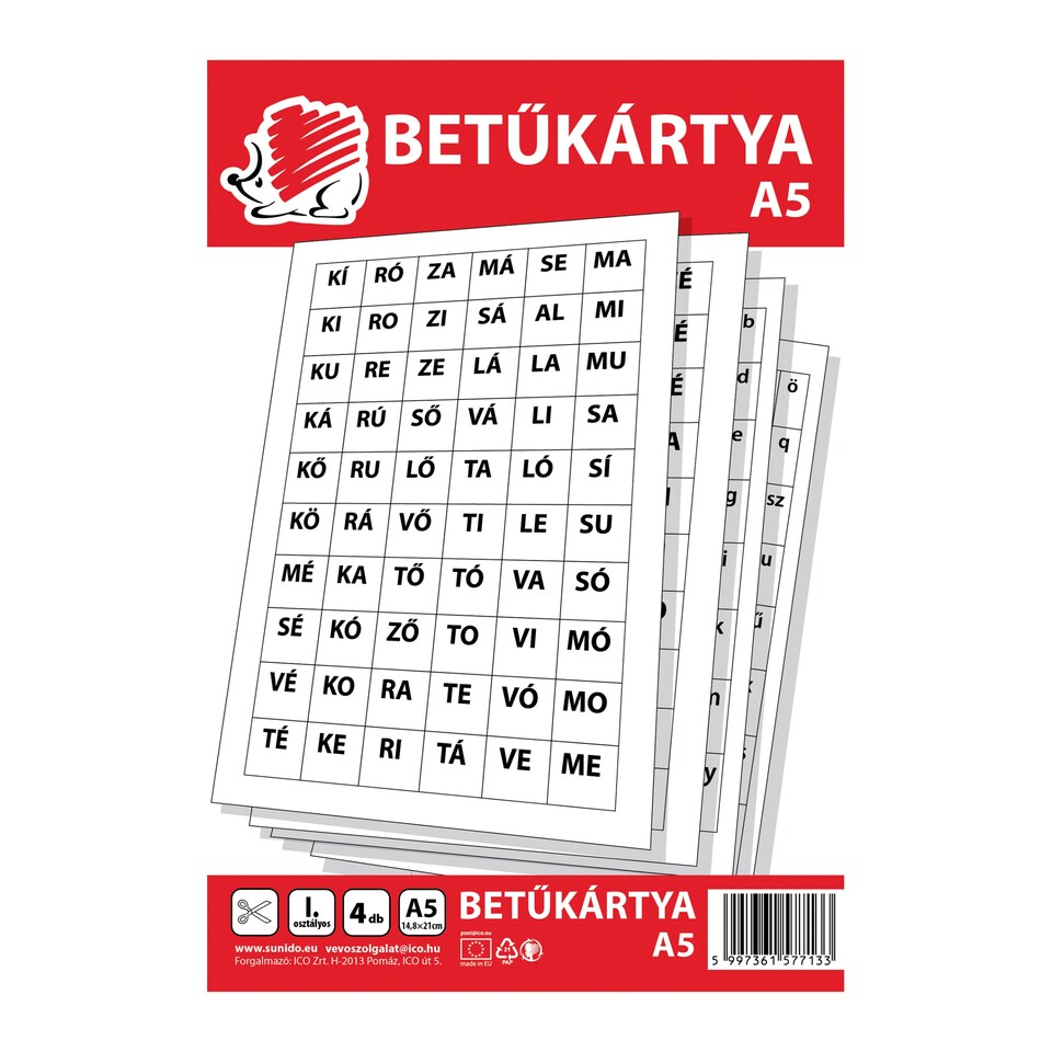 ICO Süni betűkártya A5 4 db