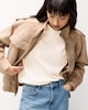 image 4 of F&F Pure Cotton Short Sleeved Crop Top in Cream