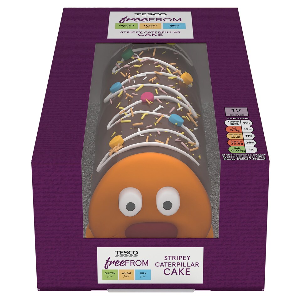 Tesco Free From Stripey Caterpillar Cake Tesco Groceries