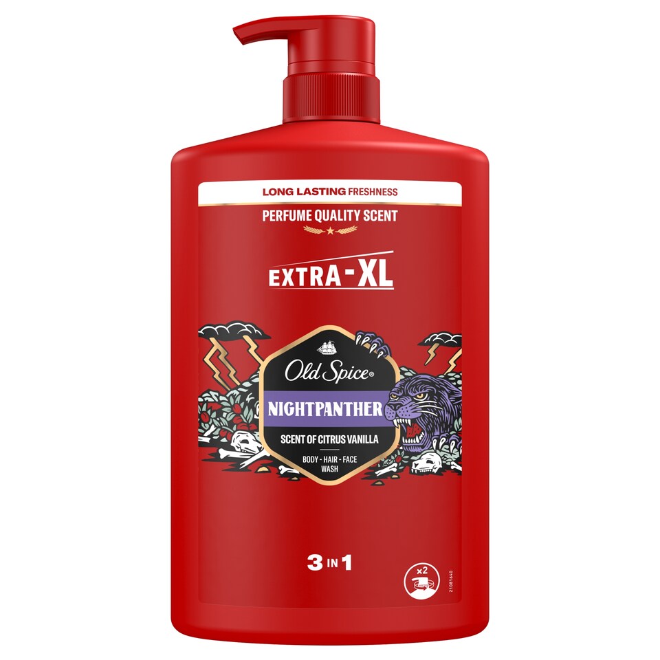 obrázok 1 z Old Spice Night Panther 3 V 1 Sprchový Gél A Šampón Pre Mužov 1000ml