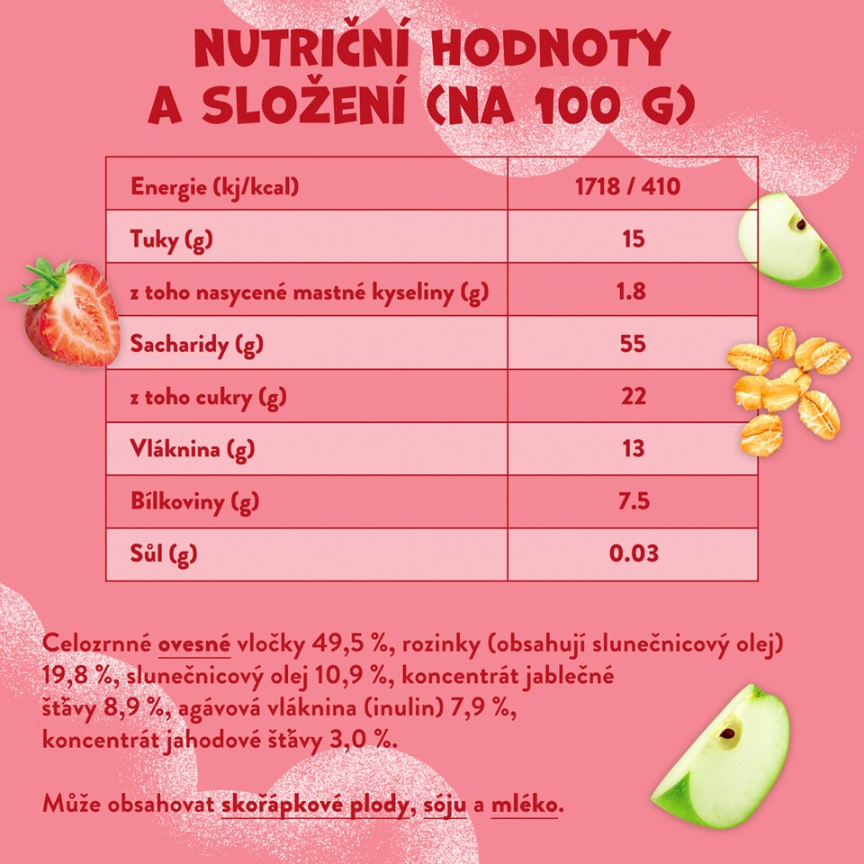 Obrázek 1 pro produkt Goodies ovesná tyčinka jahody a jablko 23g