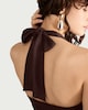 image 2 of F&F Halter Neck Maxi Dress in Chocolate
