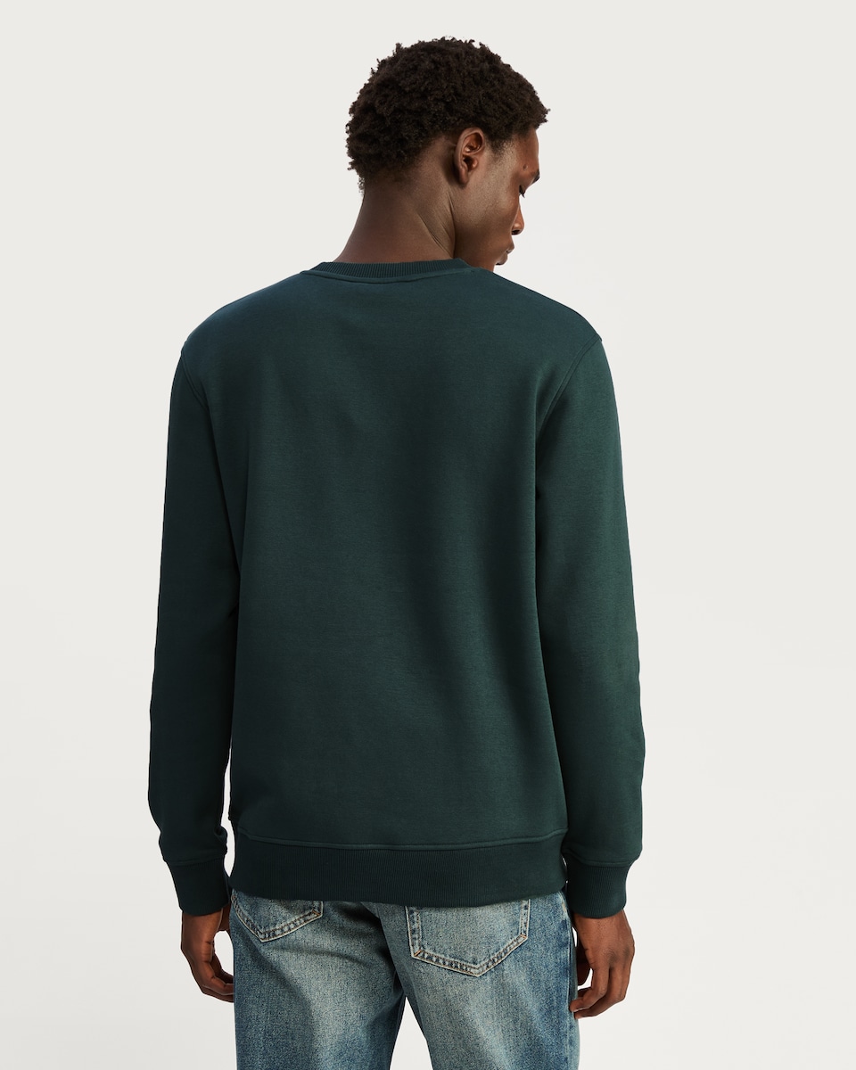 image 1 of F&F Cotton Rich Regular Fit Crew Neck Sweatshirt in Green