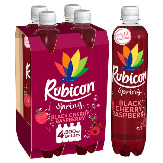 Rubicon Cherry & Raspberry Sparkling Water 4X500ml Tesco Groceries