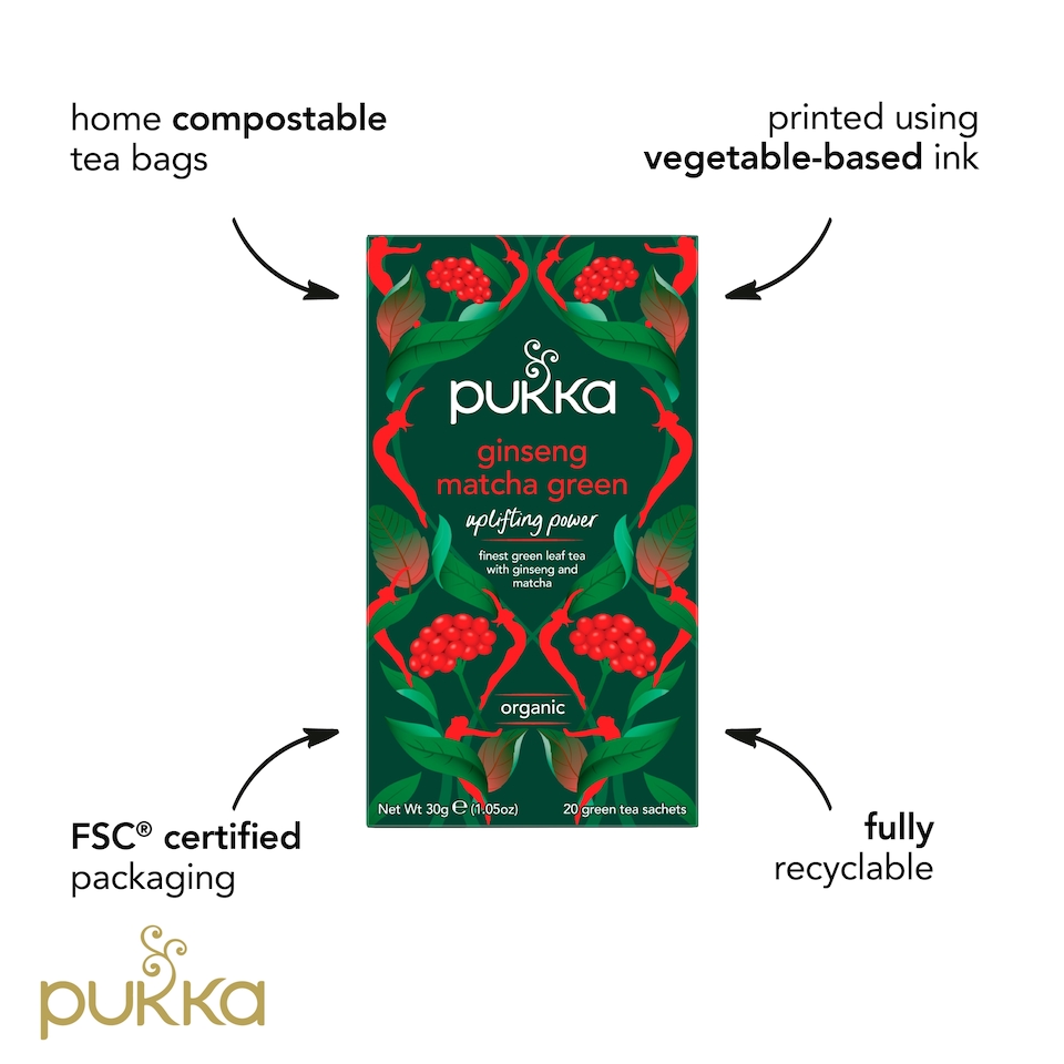 image 1 of Pukka Organic Ginseng Matcha Green Teabag 30G
