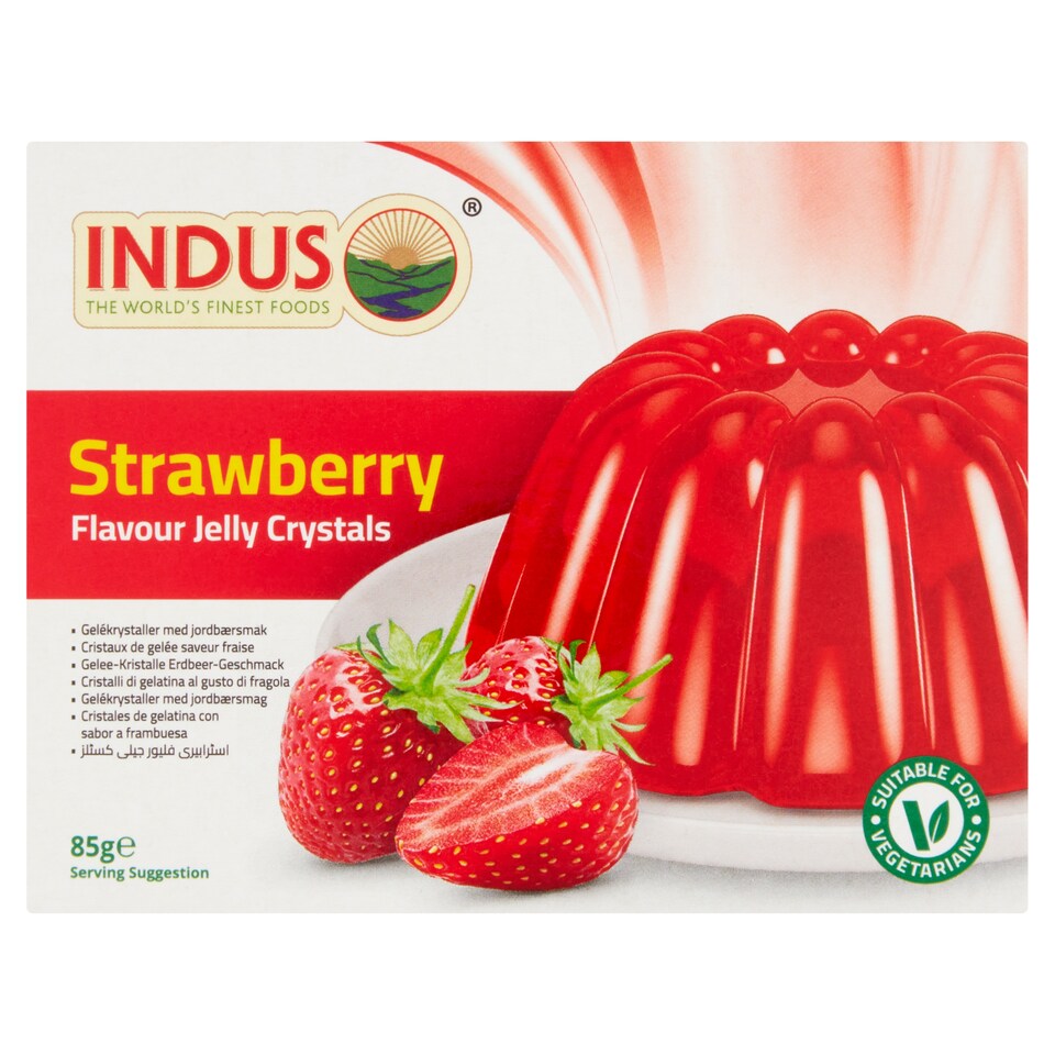 Indus Strawberry flavour jelly crystals 80g