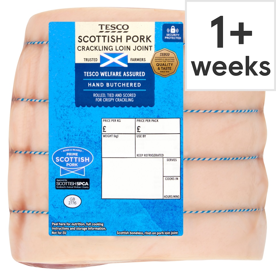Tesco Pork Loin Crackling Joint 700g-1.3kg