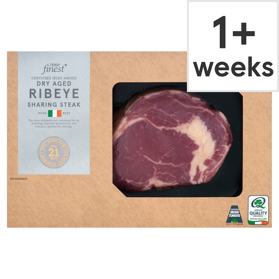 Tesco Finest Certified Irish Angus 16oz Dry Aged Rib Eye Sharing Steak 454g