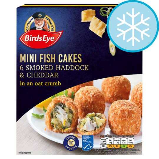 Birds Eye Haddock & Cheddar Mini Fish Cakes 288G Tesco Groceries