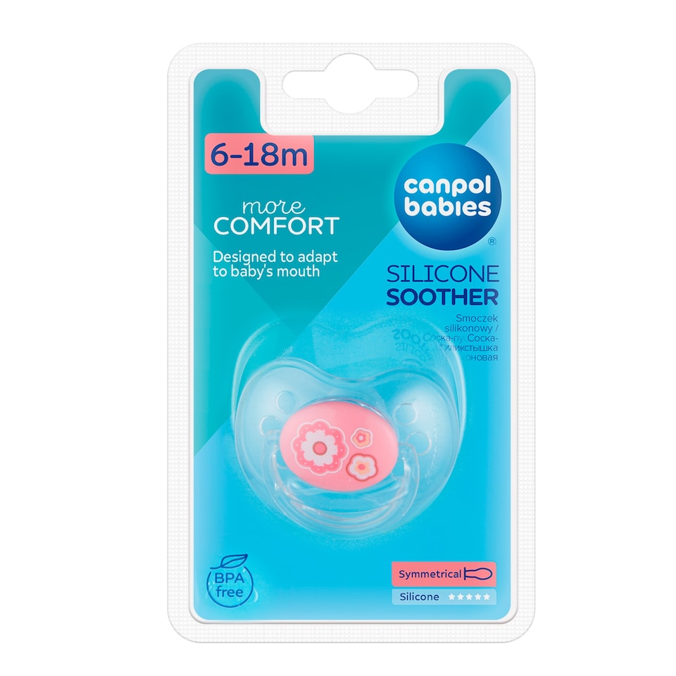 Symmetrical silicone soother 6-18m NEWBORN BABY pink