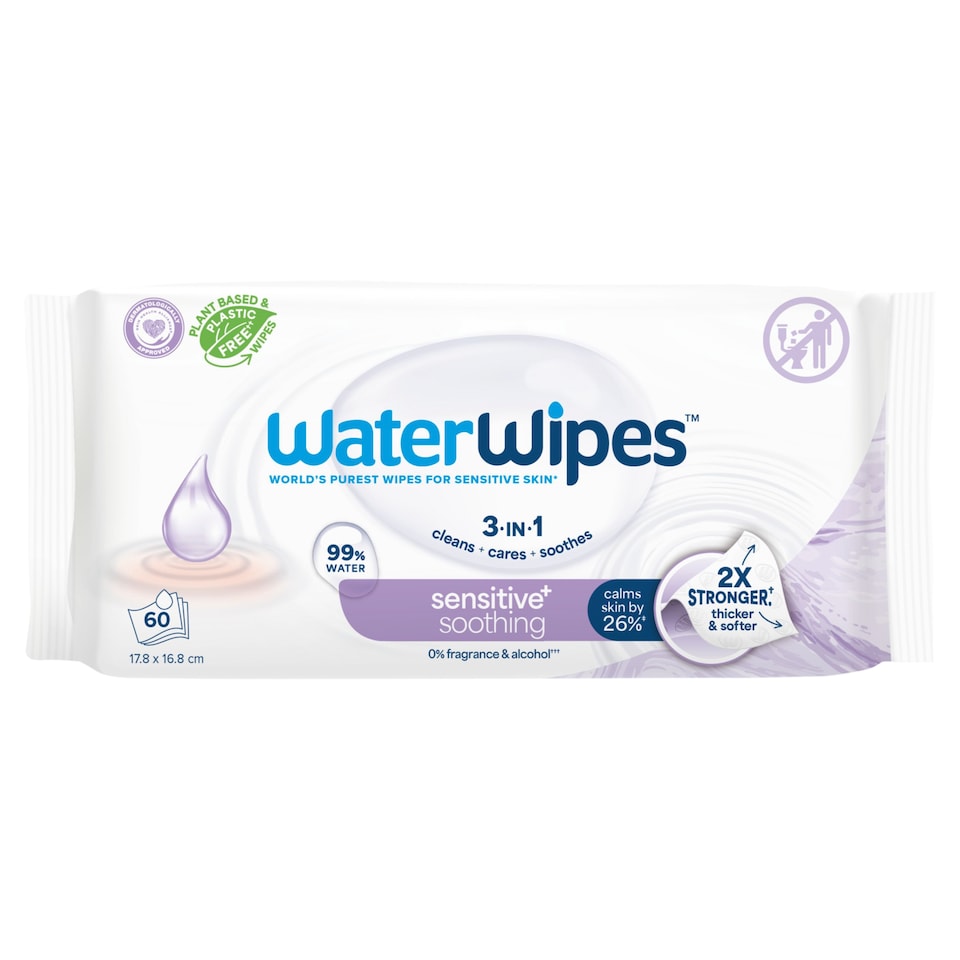 image 1 of WaterWipes Biodegradable Soothing Baby Wipes 60 pack
