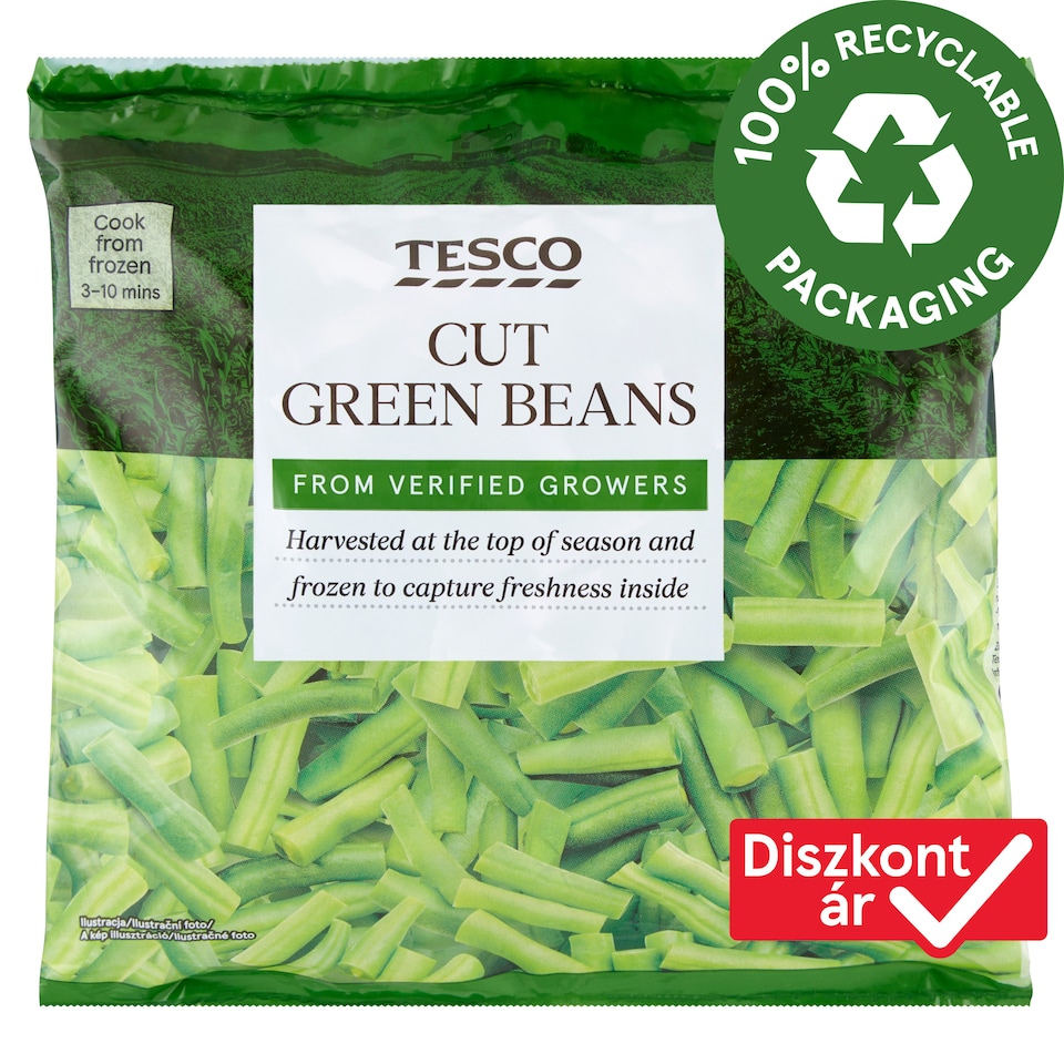 Tesco Quick-Frozen Cut Green Beans 450 g