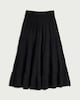 image 4 of F&F Pure Cotton Double Cloth Tiered Maxi Skirt in Black