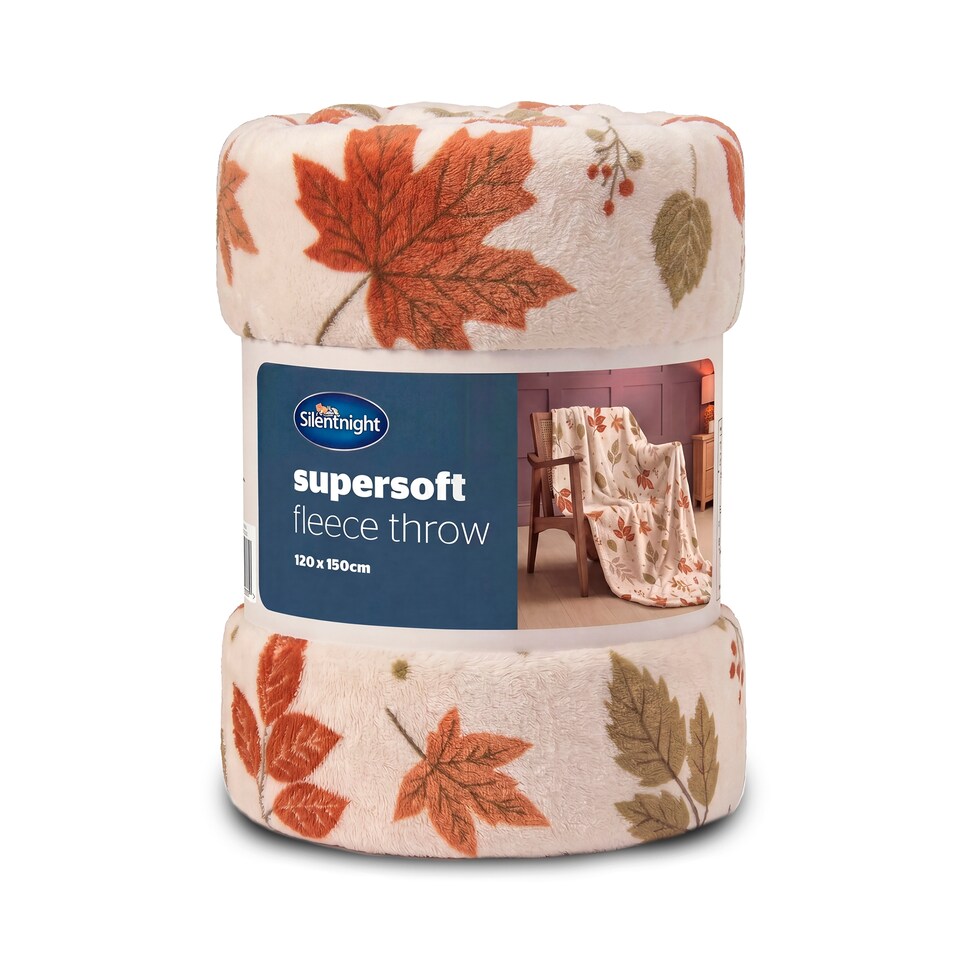 image 1 of Silentnight Cream Autumn Fleece Throw