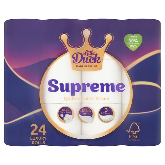 Little Duck Supreme Quilted Toilet Tissue 24 Rolls Tesco Groceries