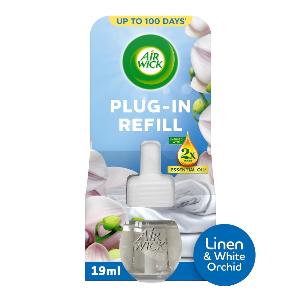 image 1 of Air Wick Plug-In Refill Linen & White Orchid Air Freshener 19ml