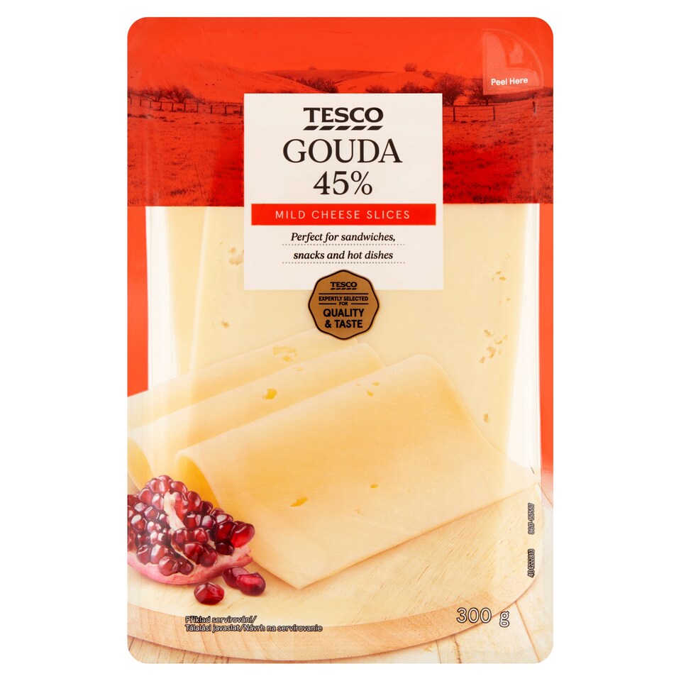 Tesco Gouda 45% Mild Cheese Slices 300g