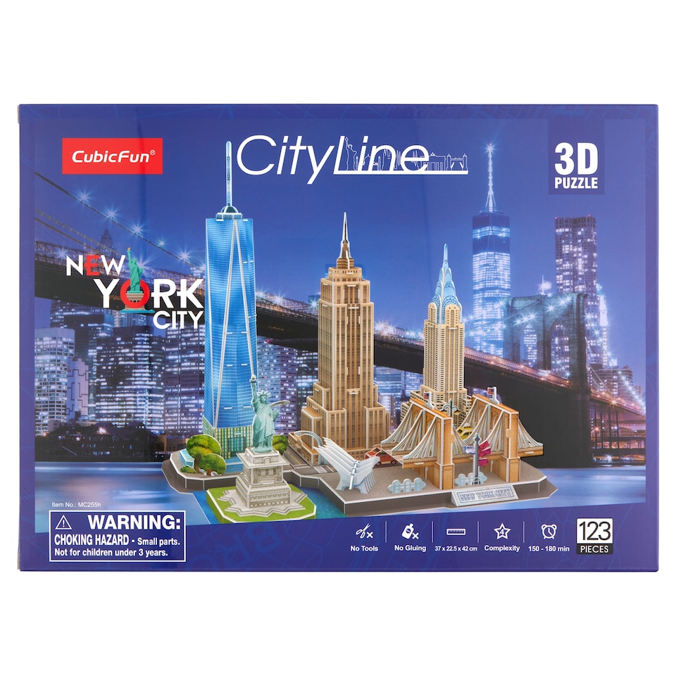 Cubicfun New York CityLine 3D Puzzle 37 x 22,5 x 42 cm 123 pcs