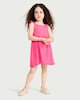 image 3 of F&F Textured Ruffle Accent Sleeveless Dress in Pink