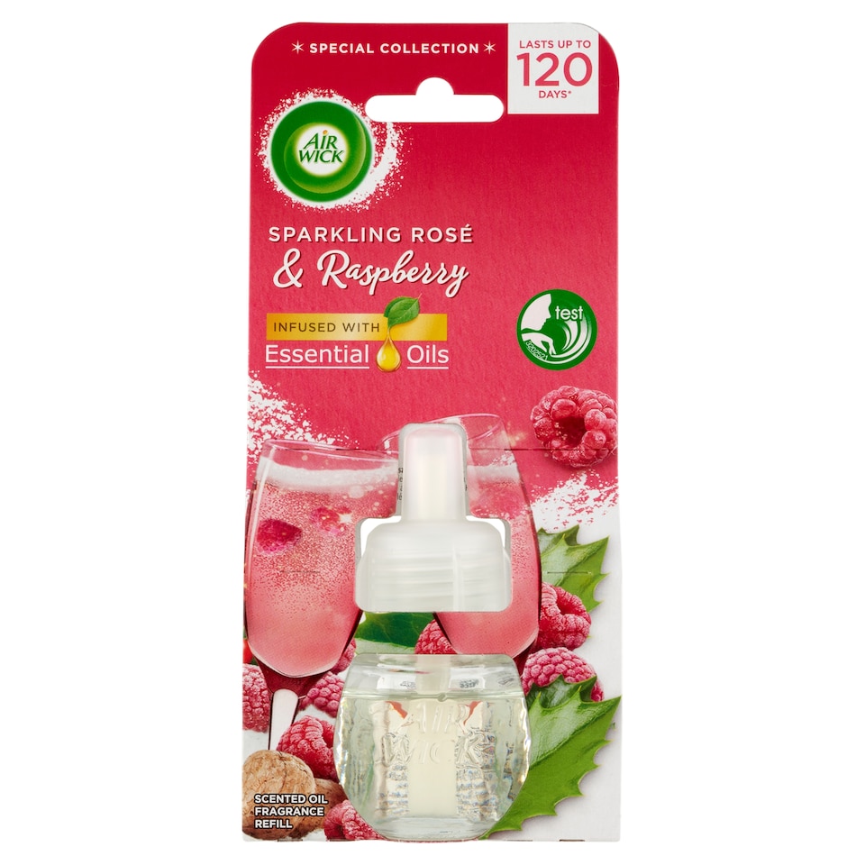 Air Wick Rozé Pezsgő és Málna elektromos utántöltő légfrissítő készülékhez 19 ml  1. kép