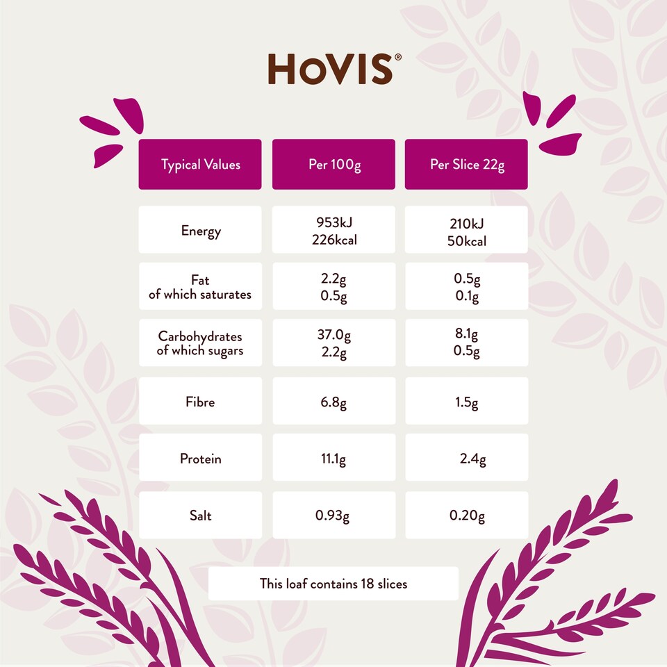 image 1 of Hovis Nimble Wholemeal Sliced Loaf 400g