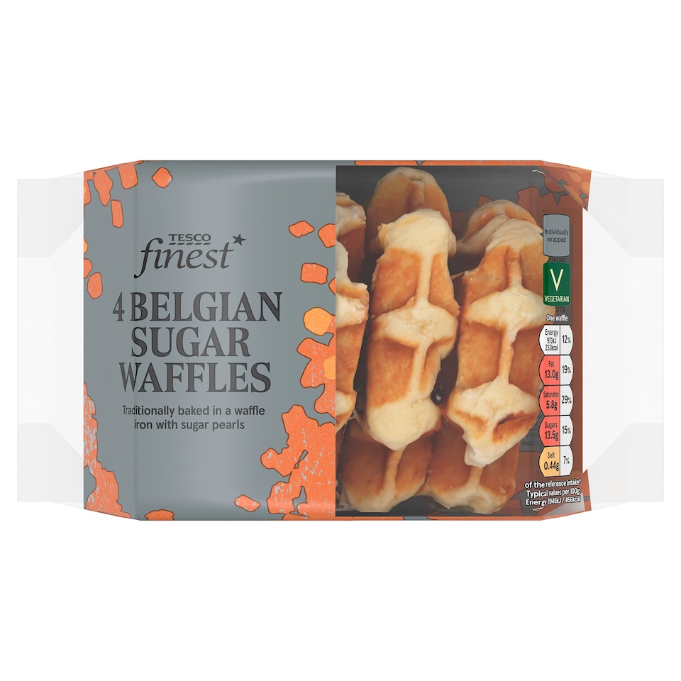 Tesco Finest Belgian Sugar Waffles 4 Pack 200g
