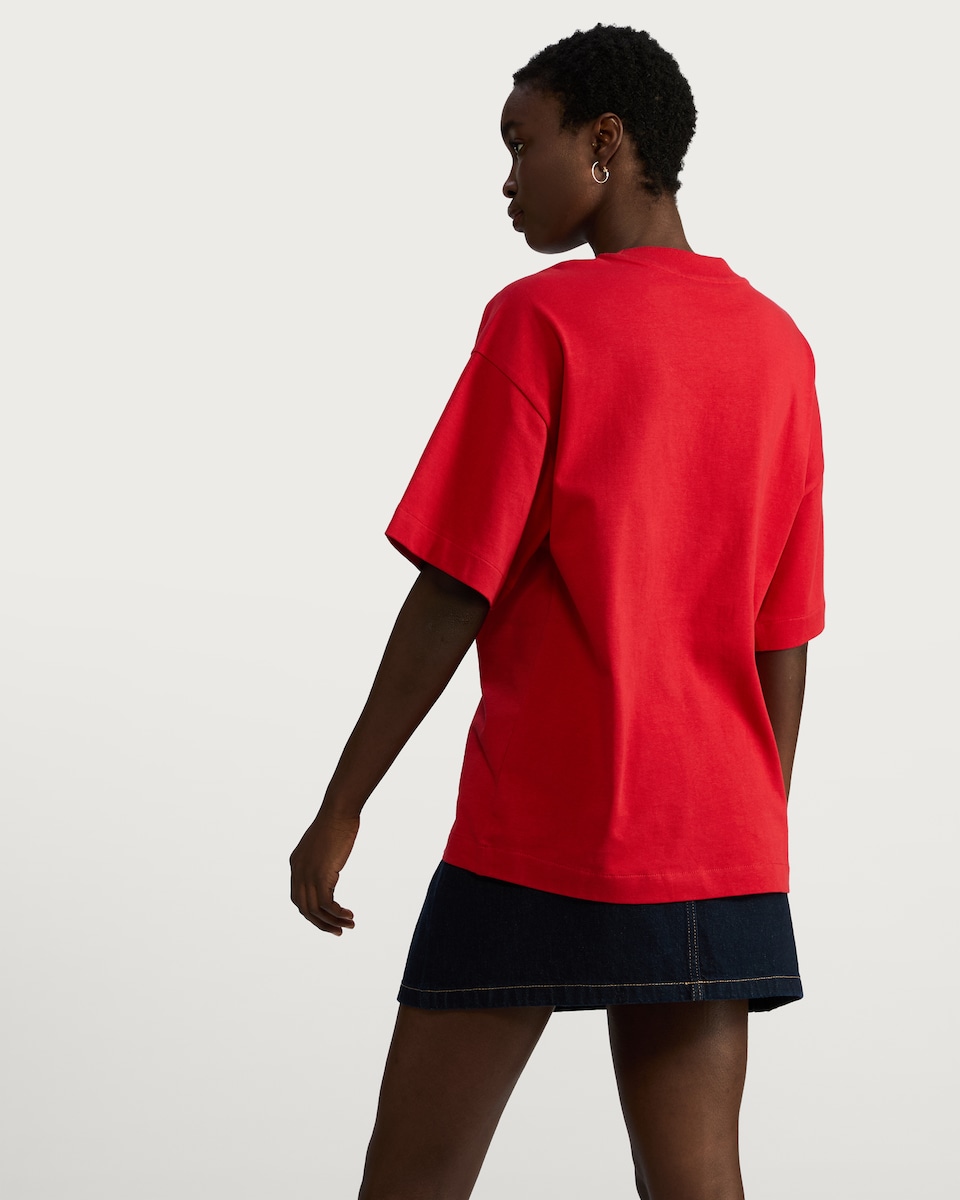 image 1 of The F&F Edit 92 New York Soho Slogan T-Shirt in Red
