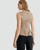 image 3 of F&F Polyamide Rich Leopard Print Peplum Vest in Neutral