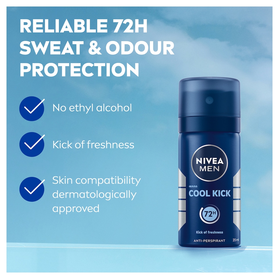 image 1 of NIVEA MEN Antiperspirant Deodorant Spray - Cool Kick 35ml