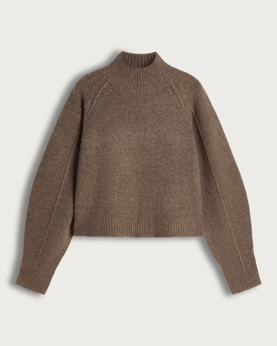 image 1 of F&F Ribbed Knitted High Neck Jumper in Mink