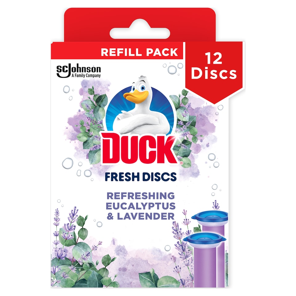 image 1 of Duck Fresh Discs Toilet Cleaner Refill - Eucalyptus Lavender 2 x 36ml