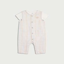 F&F Baby 2-Piece Striped Romper and Bodysuit Set in Med Nude