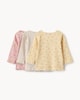 image 2 of F&F Baby 3-Pack Cotton Rich Printed Long Sleeved Tops in Multi