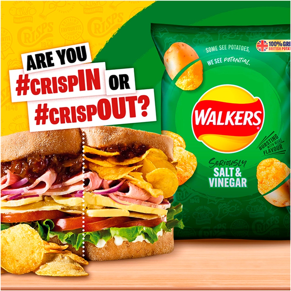 image 1 of Walkers Ready Salted & Salt & Vinegar Crisps Multipack 12x25g